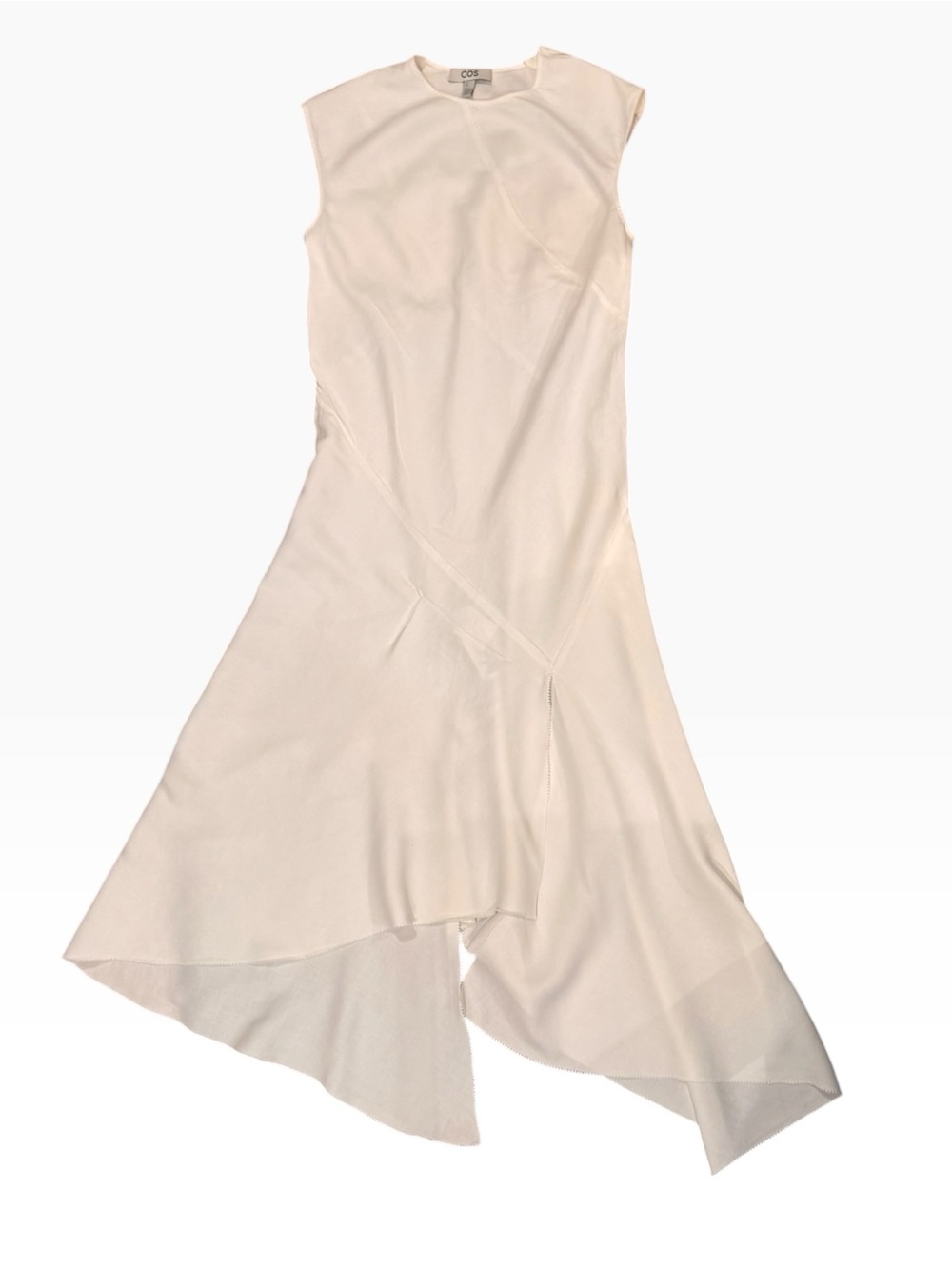COS White Sleeveless Asymmetric High-Low Dress Sz 4